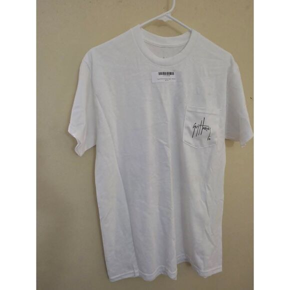 Guy Harvey Men’s Short-Sleeve T-Shirt White Size Medium Fishing Flamingo Slam - Picture 1 of 8